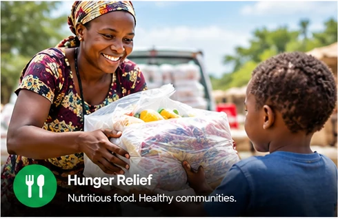 Food support reaching a family
